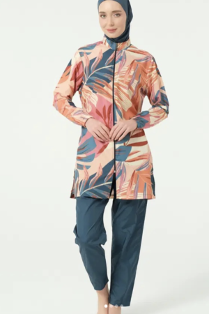 Tropical Print Modest Swimwear Set